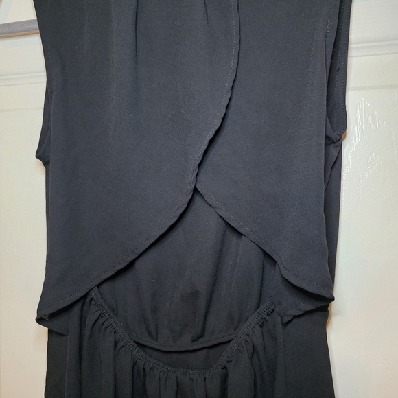 Maeve Black Chiffon Peplum Top Sz S - Picture 4 of 6
